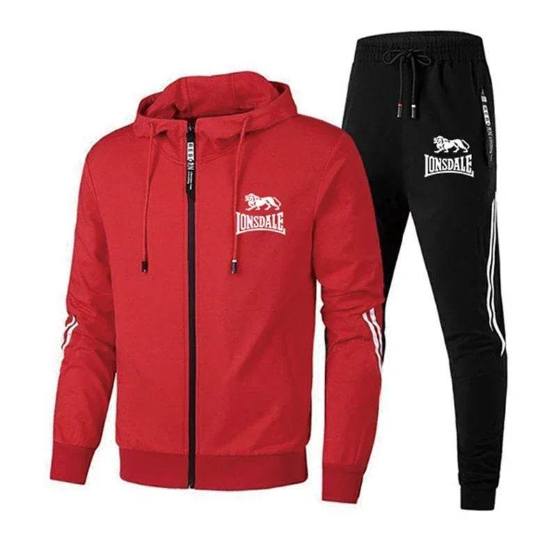 Mens Casual Tracksuit Set - Zipper Hoodie & Slim Sweatpants - Buy Center