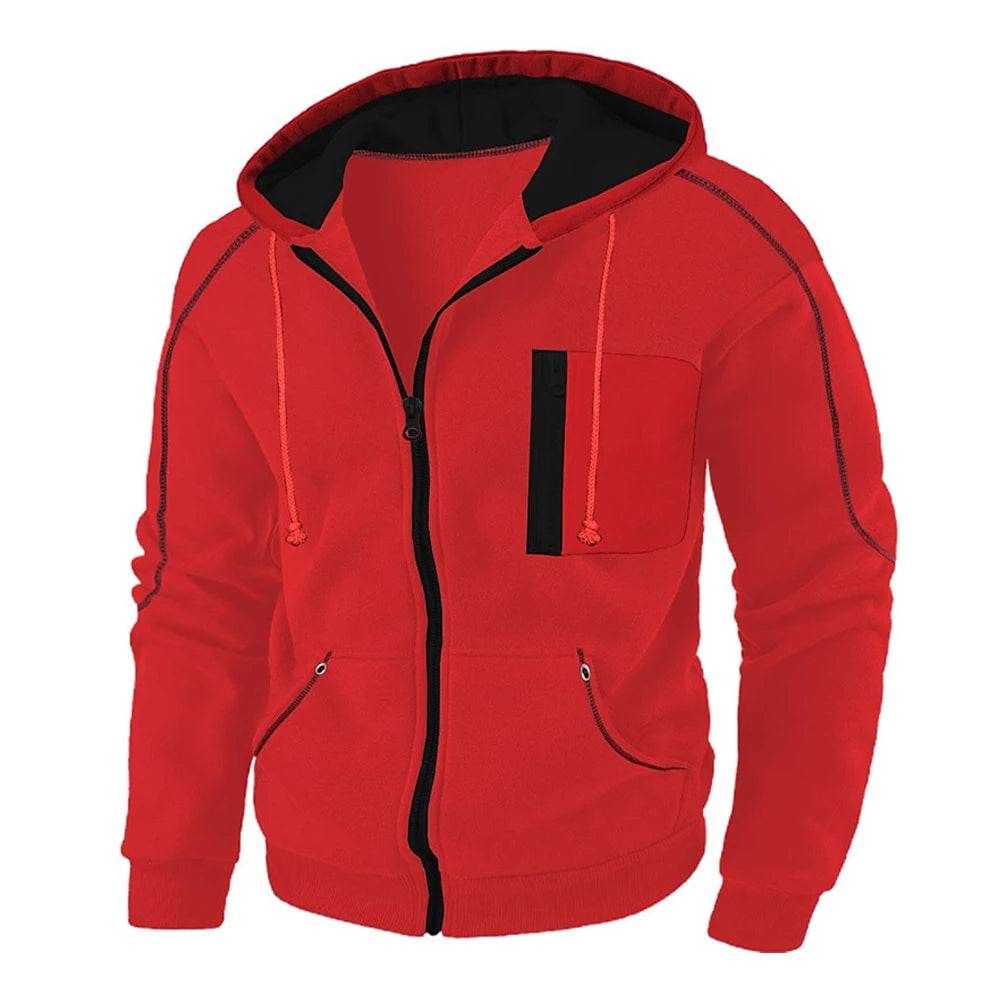 Men's Full Zip Hoodie Jacket - Casual Sportswear with Pocket - Buy Center