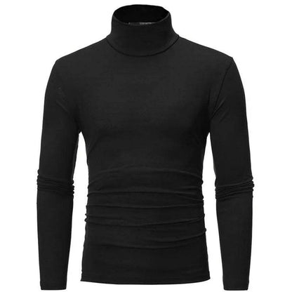 Bigsweety Men's Slim Fit Turtleneck Pullover - Casual Solid Color Top - Buy Center