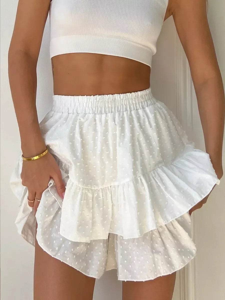 Orinchic Women's High-Waisted Ruffled Cotton Shorts - Summer Style - Buy Center
