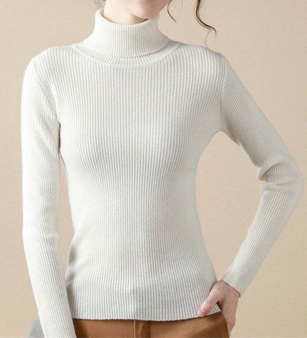 Women's Fall Turtleneck Sweater - Soft Cashmere Knit Pullover - Buy Center