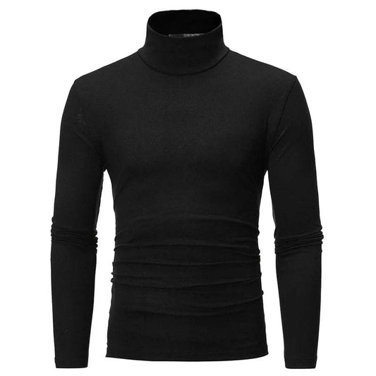 Bigsweety Men's Slim Fit Turtleneck Pullover - Casual Solid Color Top - Buy Center
