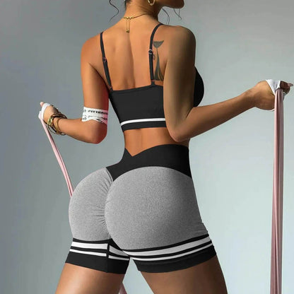 Women’s Outdoor Sports Set - V Back Bra and Shorts for Yoga - Buy Center