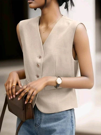 ZANZEA Women’s V-Neck Sleeveless Office Vest - Summer Fashion 2024 - Buy Center