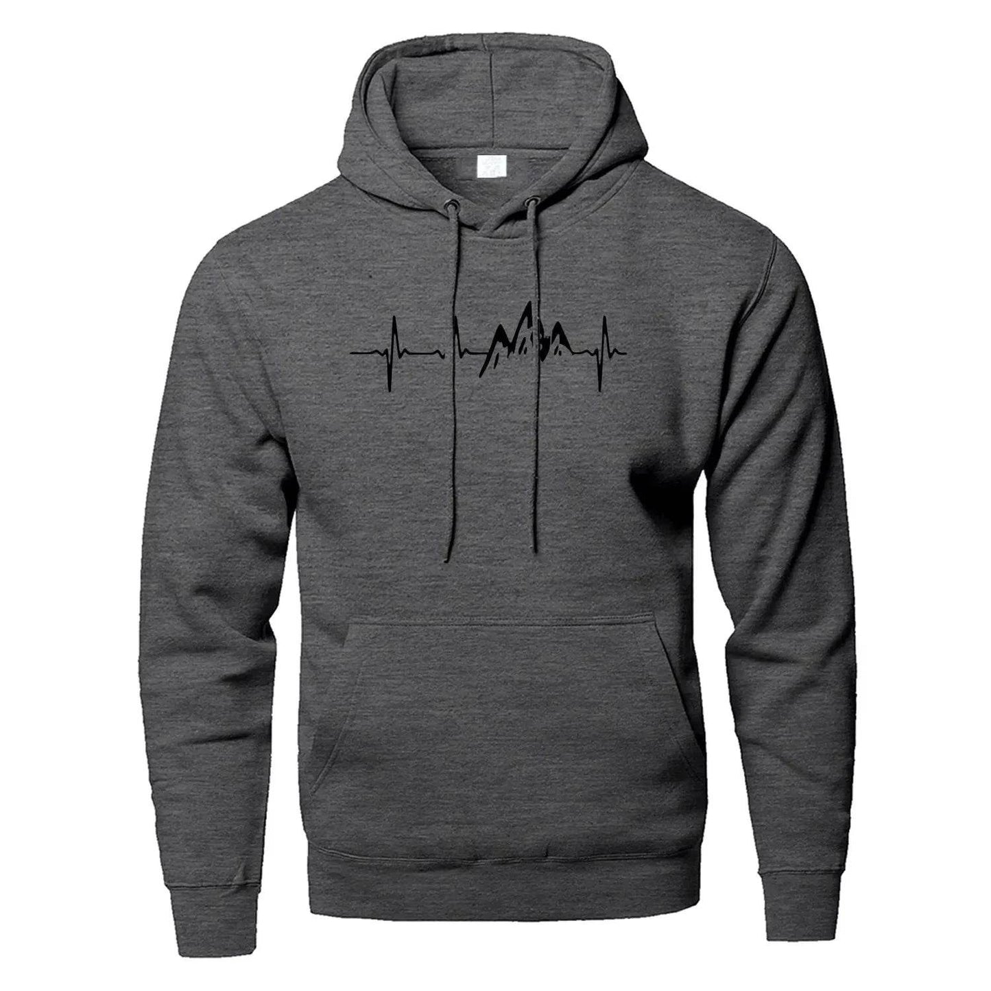 Mountain Heartbeat Hoodies - Casual Long Sleeve Sweatshirt for Teens - Buy Center