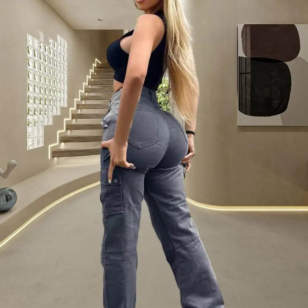 Stylish Women's High Waist Cargo Pants - Soft Fabric, Butt-Lifting - Buy Center