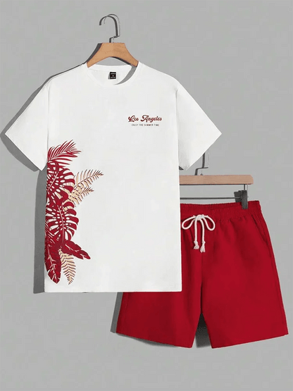 Hawaiian Style Men's T-Shirt & Beach Pants Set - Casual Summer Outfit - Buy Center