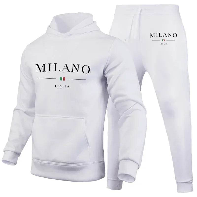 Milano Print Men's Luxury Hoodie Set - Casual Jogging Tracksuit - Buy Center