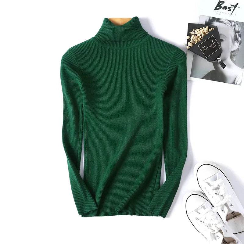 Women's Knitted Turtleneck Pullover - Autumn Winter Sweater - Buy Center