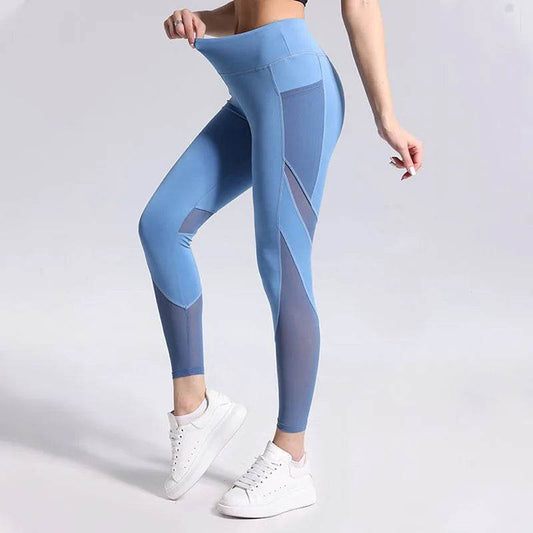 Women's High Waist Yoga Pants - Breathable Mesh Leggings for Fitness - Buy Center
