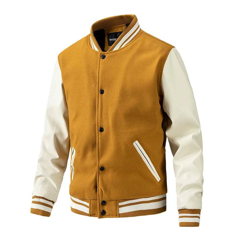 Men's Casual Solid Color Baseball Jacket - Autumn & Winter Fashion - Buy Center