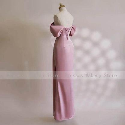 Elegant Pink Mermaid Prom Dress - Crystal Sweetheart Off Shoulder - Buy Center