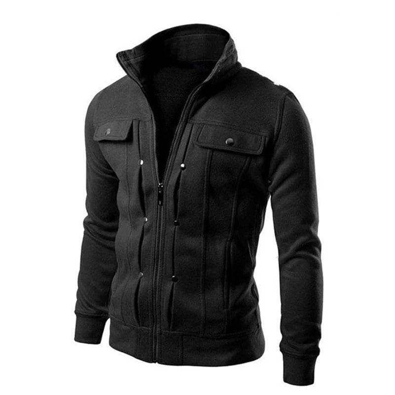 Men's Casual Zipper Jacket - Spring Autumn Stand Collar Outerwear - Buy Center