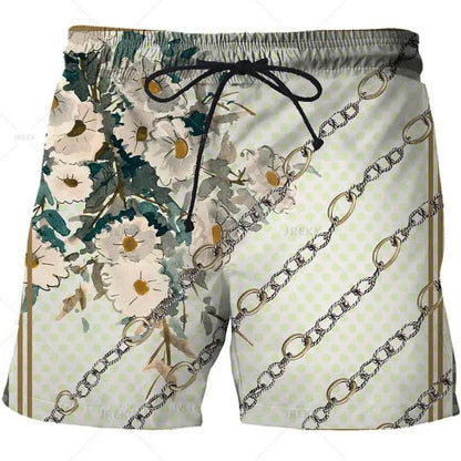 Luxurious 3D Printed Men’s Board Shorts - Hip Hop Beachwear for Summer - Buy Center