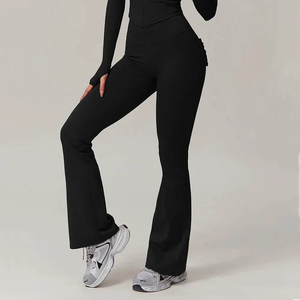SWELTERING Women's High Stretch Yoga Leggings - Bell-Bottoms with Pockets - Buy Center