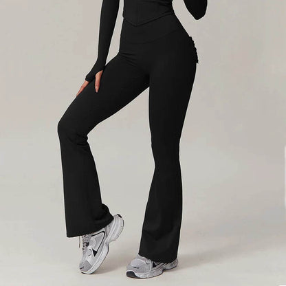 SWELTERING Women's High Stretch Yoga Leggings - Bell-Bottoms with Pockets - Buy Center