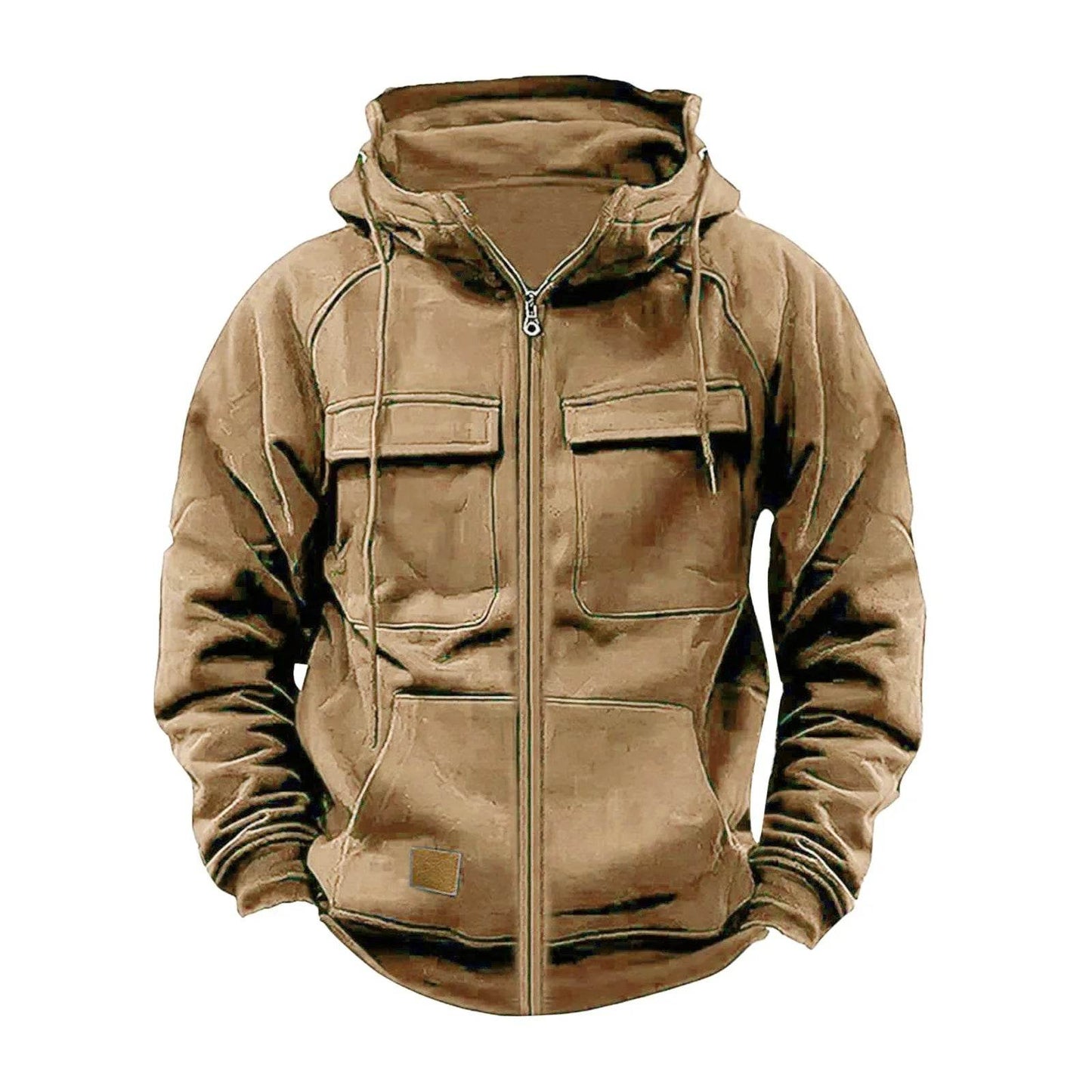 FAVOCENT Men's Hooded Hoodie Jacket - Multi Pocket Zipper Sweatshirt - Buy Center