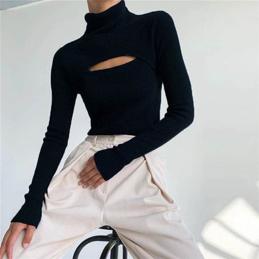 Casual Long Sleeve Turtleneck Sweater for Women - Autumn/Winter Fashion - Buy Center