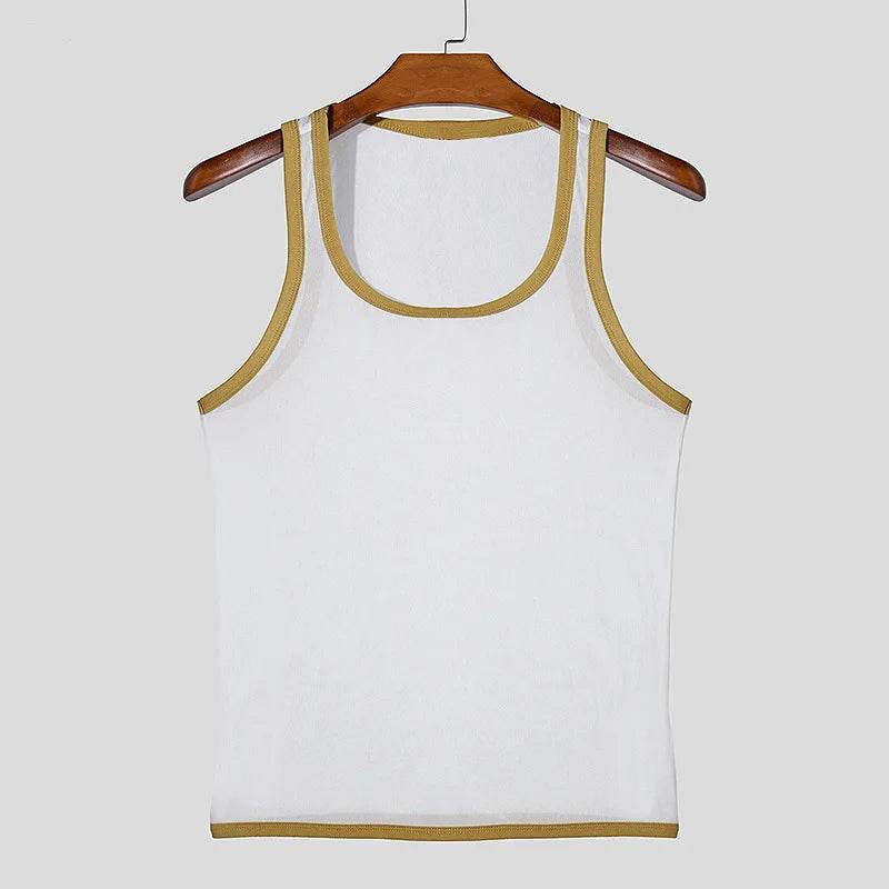 Men’s Summer Mesh Tank Top - Casual U Neck Sleeveless Vest for Clubwear - Buy Center