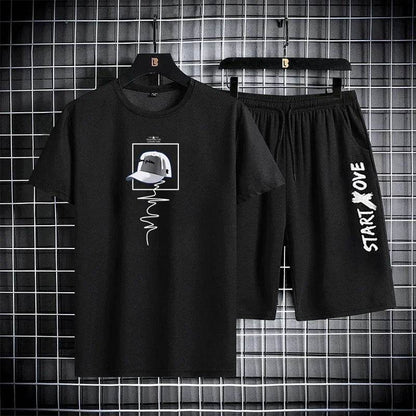 Men's Summer Quick-Drying Casual Tracksuit - Short Sleeve T-Shirt & Shorts - Buy Center
