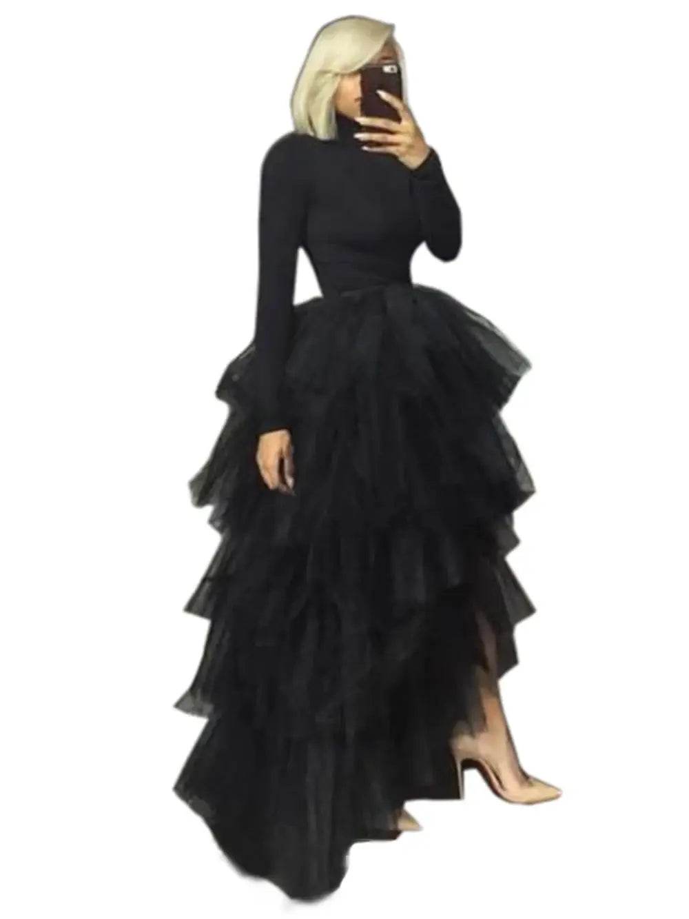 MisShow Women’s High-Low Tulle Petticoat Skirt - Fluffy & Elastic Waist - Buy Center