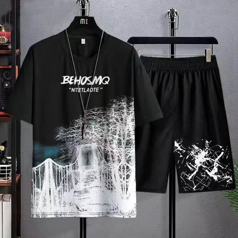 2025 Summer Fashion Men’s Cotton Set - Casual T-shirt & Shorts - Buy Center