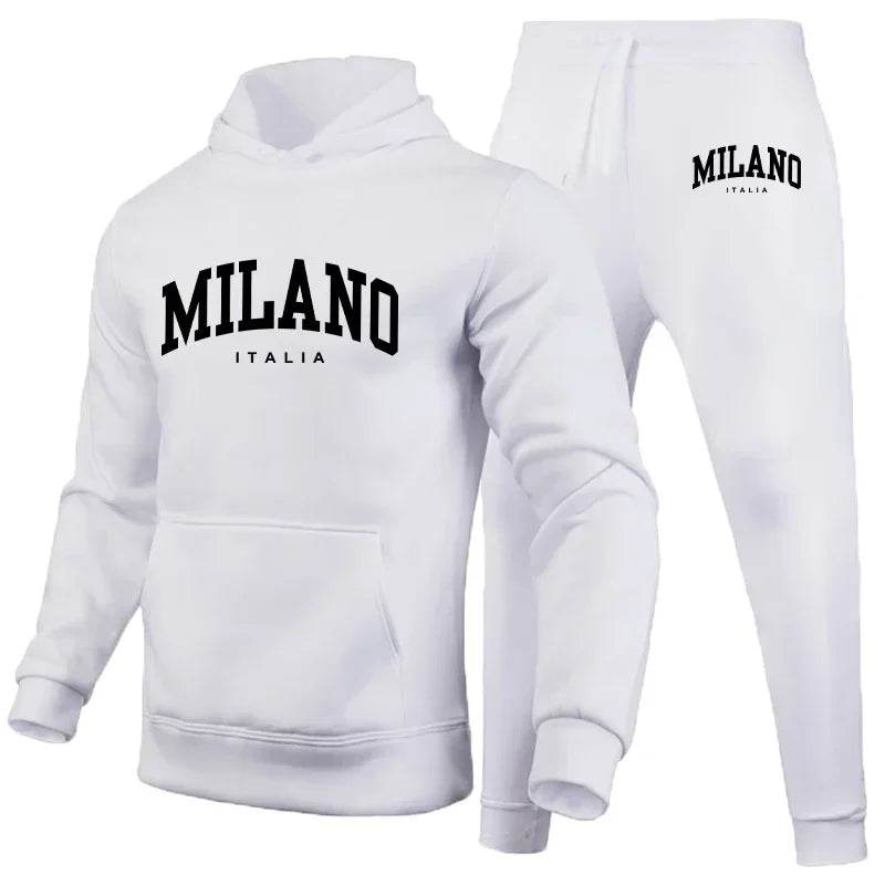Milano Print Men's Luxury Hoodie Set - Casual Jogging Tracksuit - Buy Center