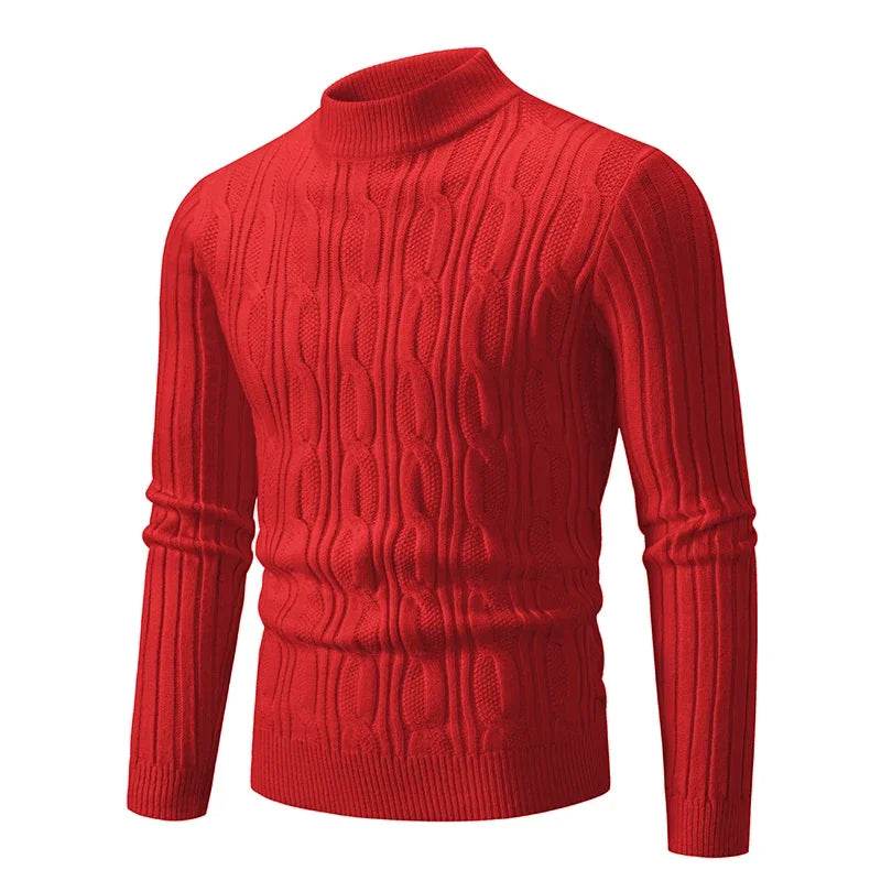2023 Men's Winter Sweaters - Solid O-Neck Knitted Pullover, Warm & Slim Fit - Buy Center