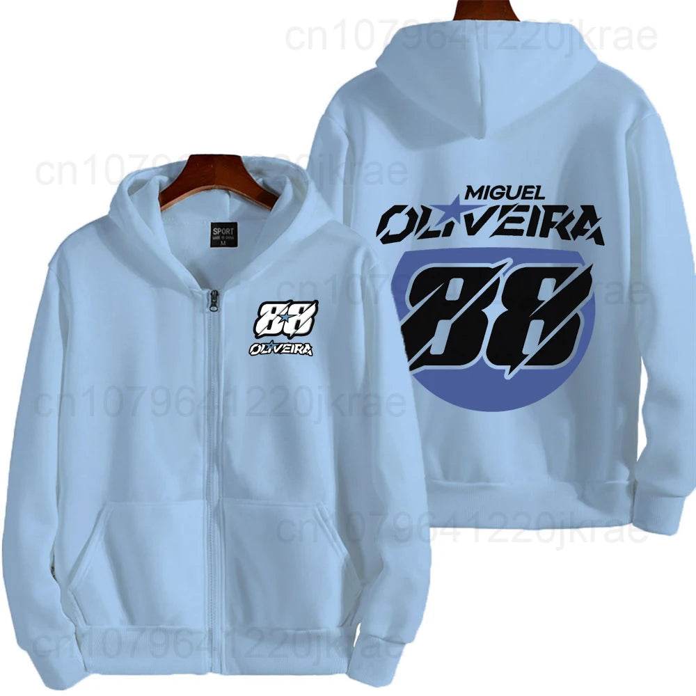 Miguel Oliveira 88 Logo Men's Zip Up Hoodie - Casual Spring Autumn Wear - Buy Center