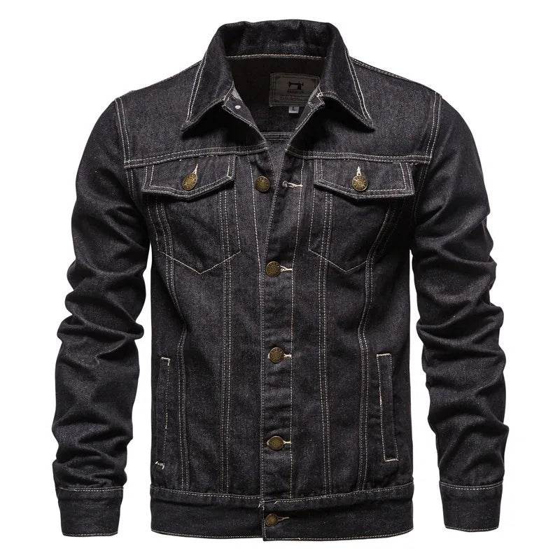 Kalenmos Men’s Denim Coat - Casual Full Sleeve Jacket with Button Closure - Buy Center