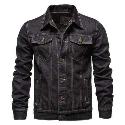 Kalenmos Men’s Denim Coat - Casual Full Sleeve Jacket with Button Closure - Buy Center