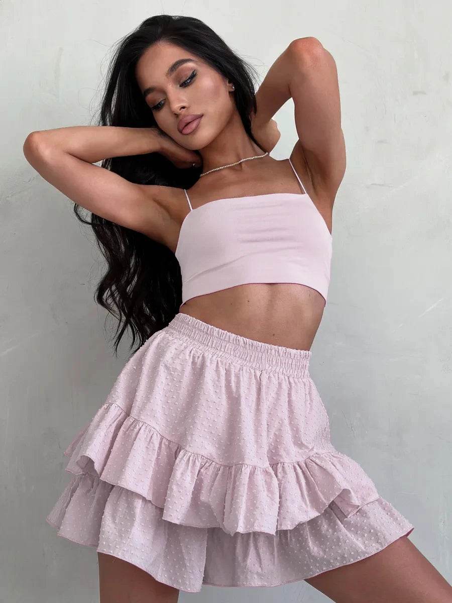 Orinchic Women's High-Waisted Ruffled Cotton Shorts - Summer Style - Buy Center