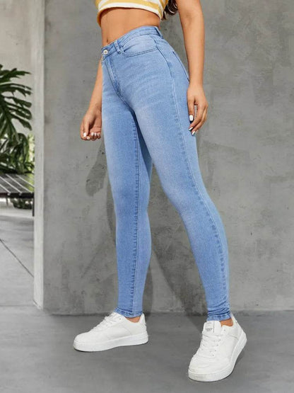 Stylish Blue All-Season Skinny Jeans for Women - Ankle Length Fit - Buy Center
