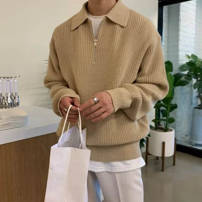 Stylish Men’s Korean Knitwear Sweater - Thick Casual Pullover for Winter - Buy Center