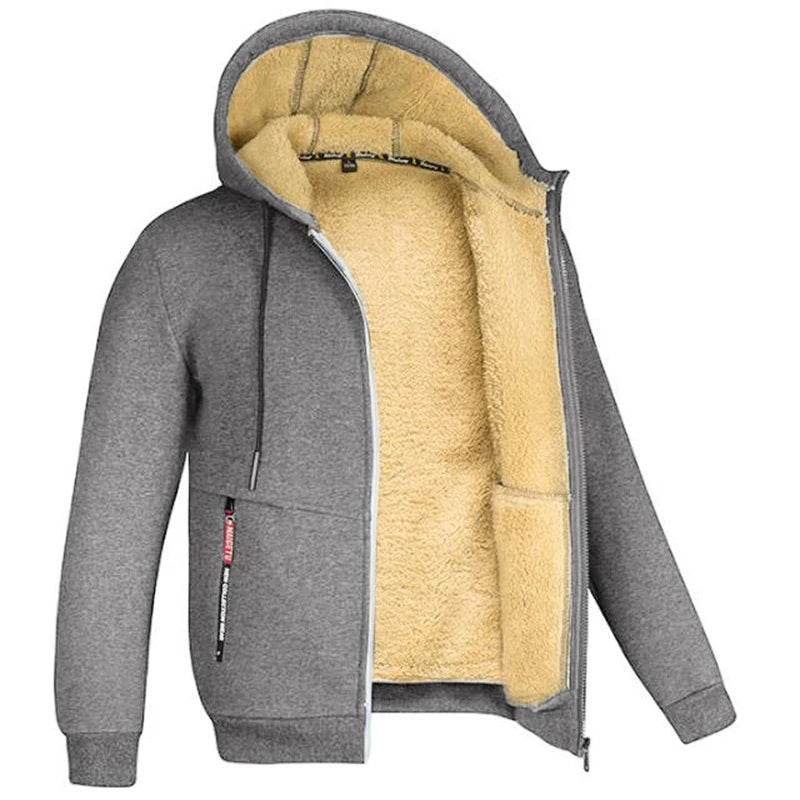 LETSNAGOU Men's Full Zip Hoodie - Casual Thick Fleece Jacket for Winter - Buy Center