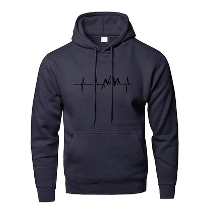 Mountain Heartbeat Hoodies - Casual Long Sleeve Sweatshirt for Teens - Buy Center