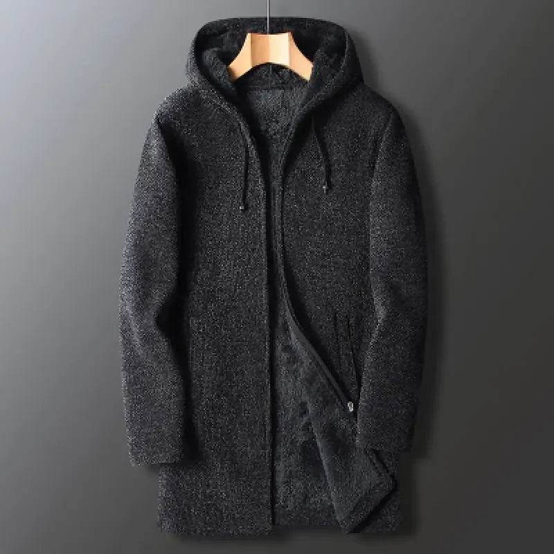 FAVOCENT Men's Fleece Cardigan Jacket - Warm, Slim Fit Hooded Sweater - Buy Center