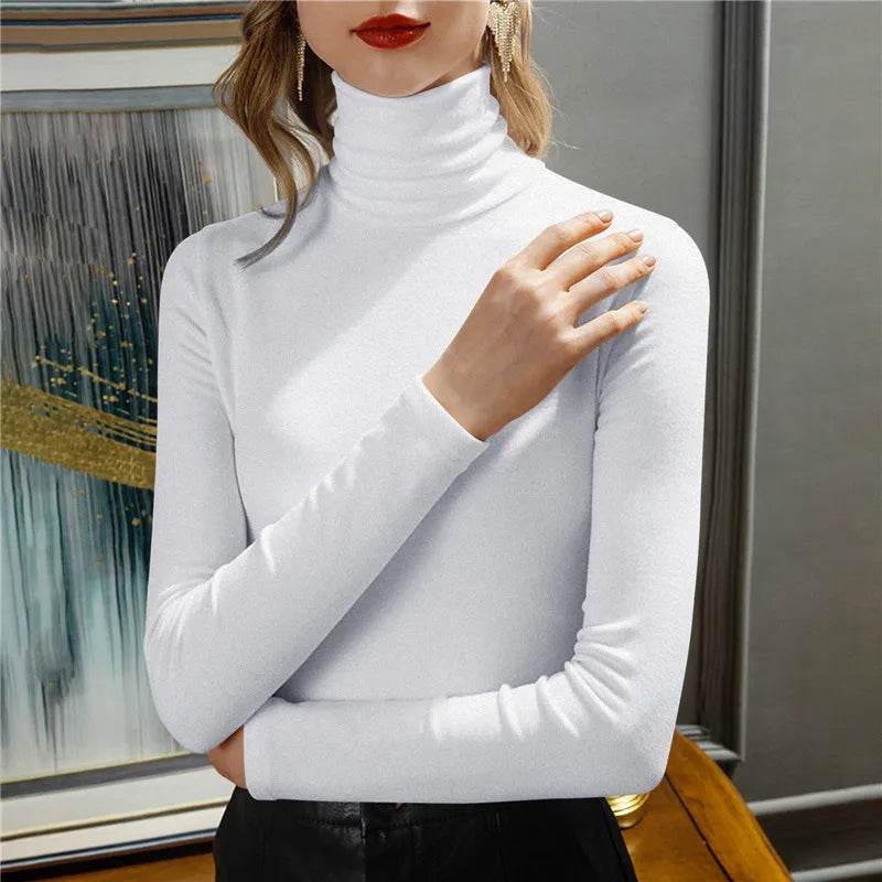 Oeak Slim Knitted Turtleneck Top - Casual Autumn/Winter Women Sweater - Buy Center