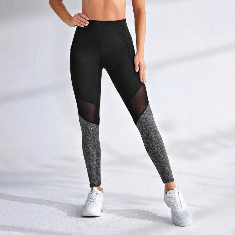 MODX Women's High Waist Mesh Spliced Leggings - Gym & Fashion Tights - Buy Center