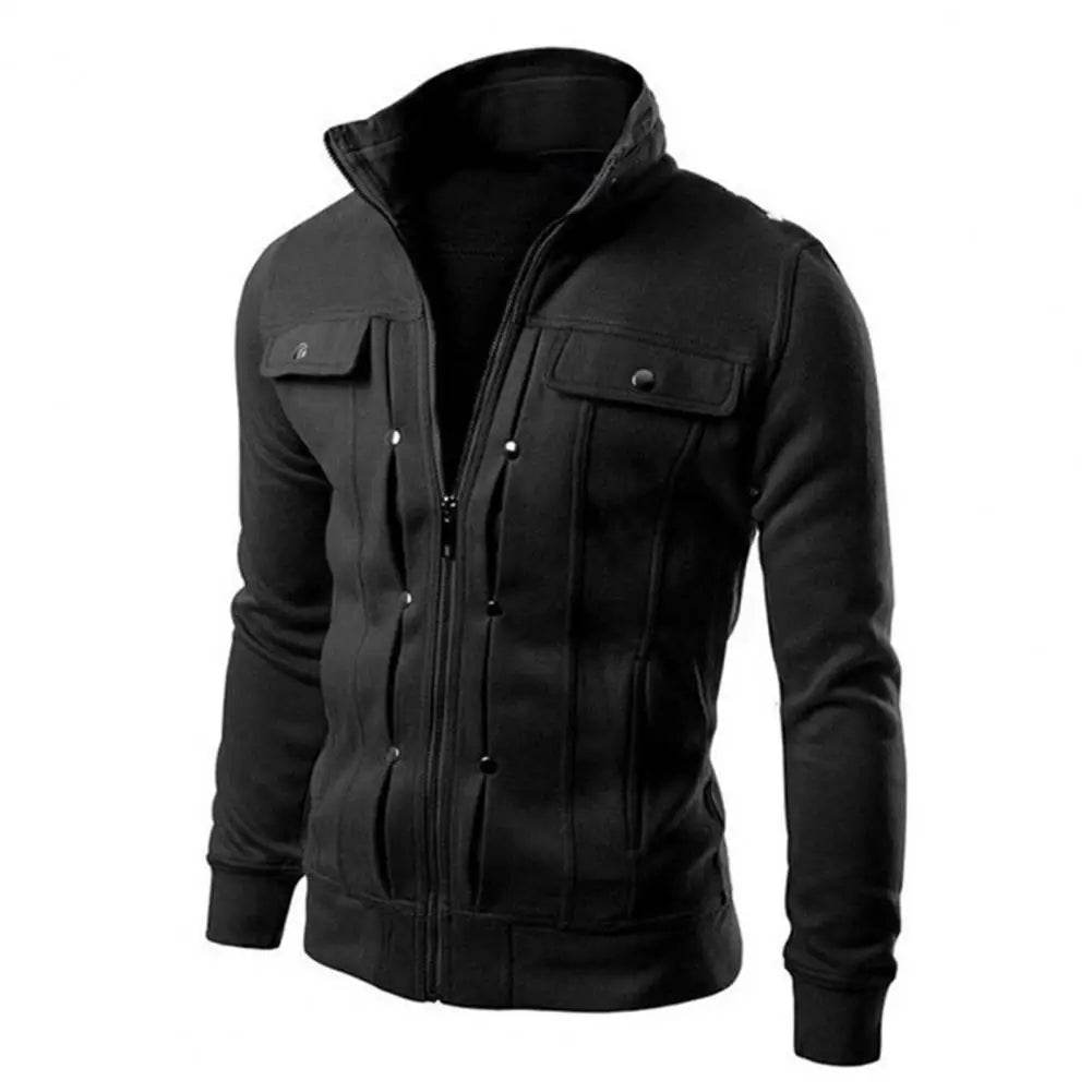 UTERQUE Men's Stylish Spring Casual Jacket - Stand Collar, Zipper Closure - Buy Center