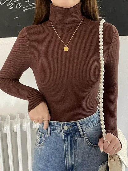 Women's Fall Turtleneck Sweater - Soft Cashmere Knit Pullover - Buy Center