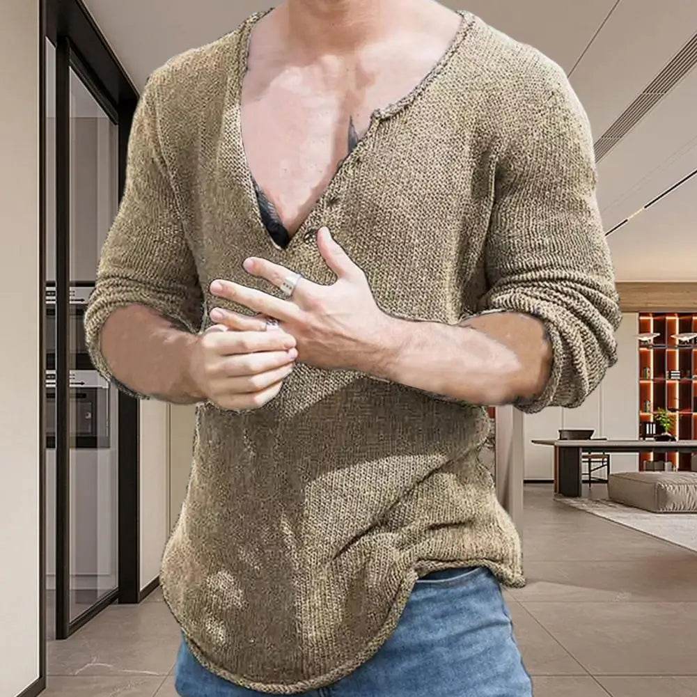 Men Autumn Sweater Chic Comfortable Men Autumn Sweater Knitted Bottoming Sweater - Buy Center