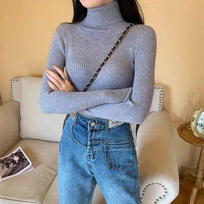 Women's Knitted Turtleneck Pullover - Autumn Winter Sweater - Buy Center