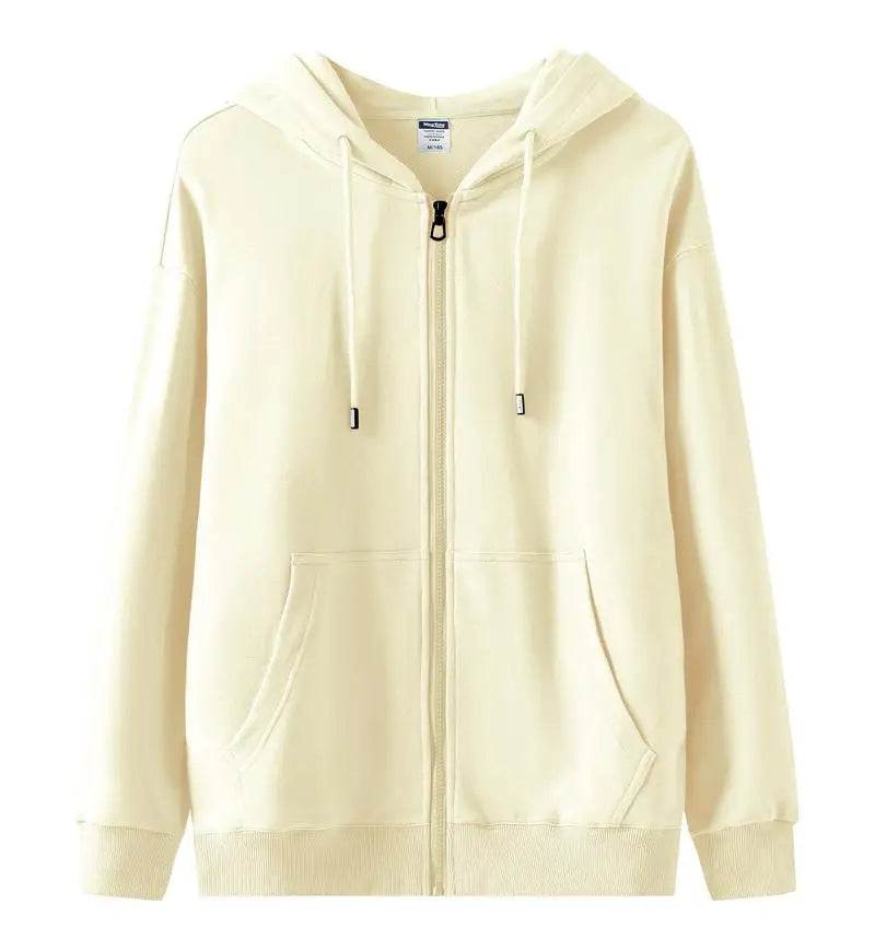 Casual Men’s Heavy Cotton Hoodies - Full Zipper, Thick Pullover for Autumn - Buy Center