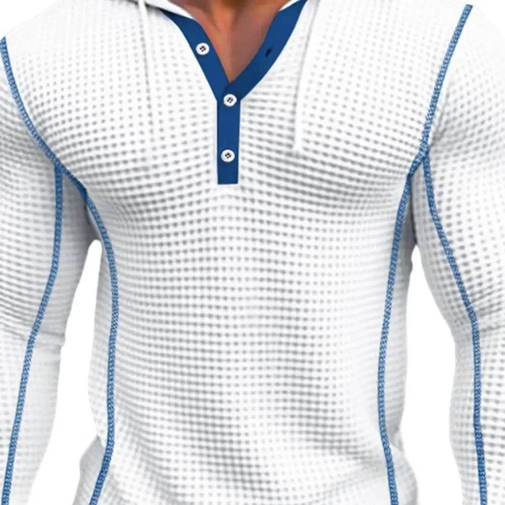 Slim Fit V-Neck Hoodies for Men - Casual Polyester Long Sleeve - Buy Center