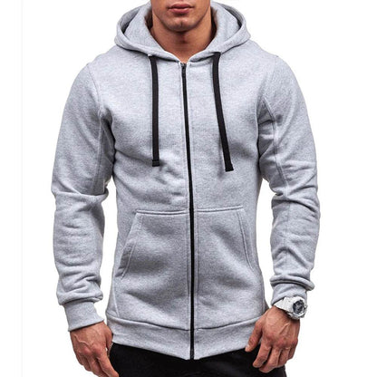 King Billion Men's Casual Zip Hooded Sweatshirt - Solid Colour Jacket - Buy Center