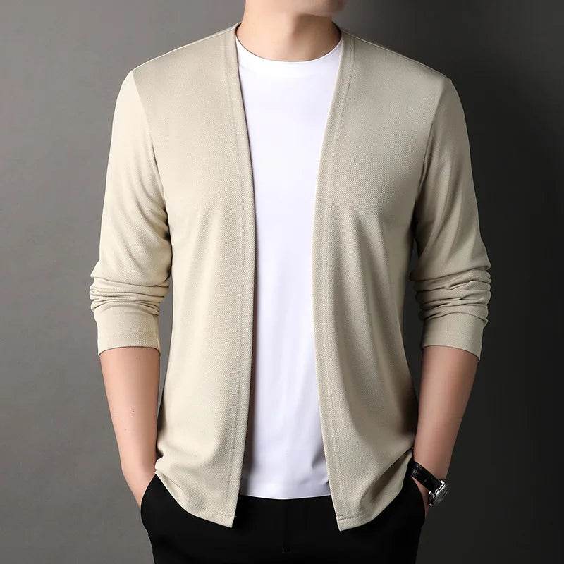 FAVOCENT Men's Knit Cardigan - Slim Fit Solid Color Casual Sweater - Buy Center