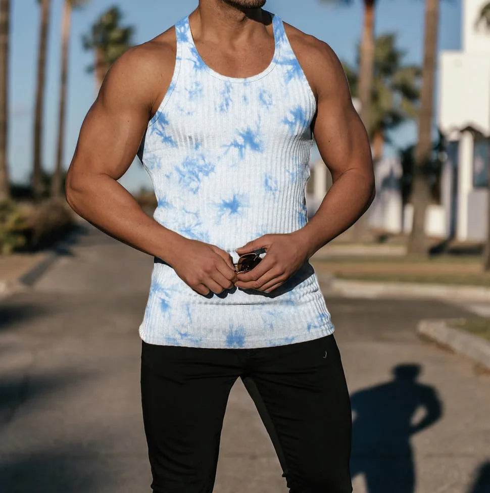 Men's Summer Knit Fitness Vest - Breathable Slim Vertical Stripes Tank Top - Buy Center