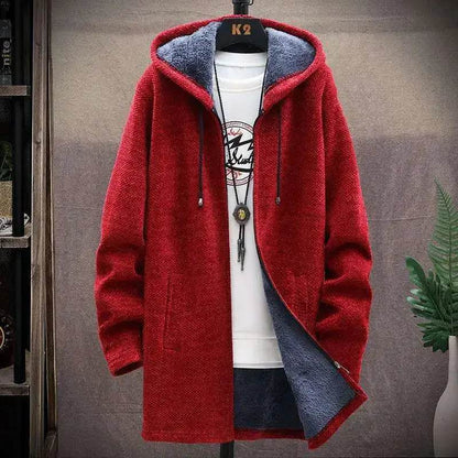 FAVOCENT Men's Fleece Cardigan Jacket - Warm, Slim Fit Hooded Sweater - Buy Center