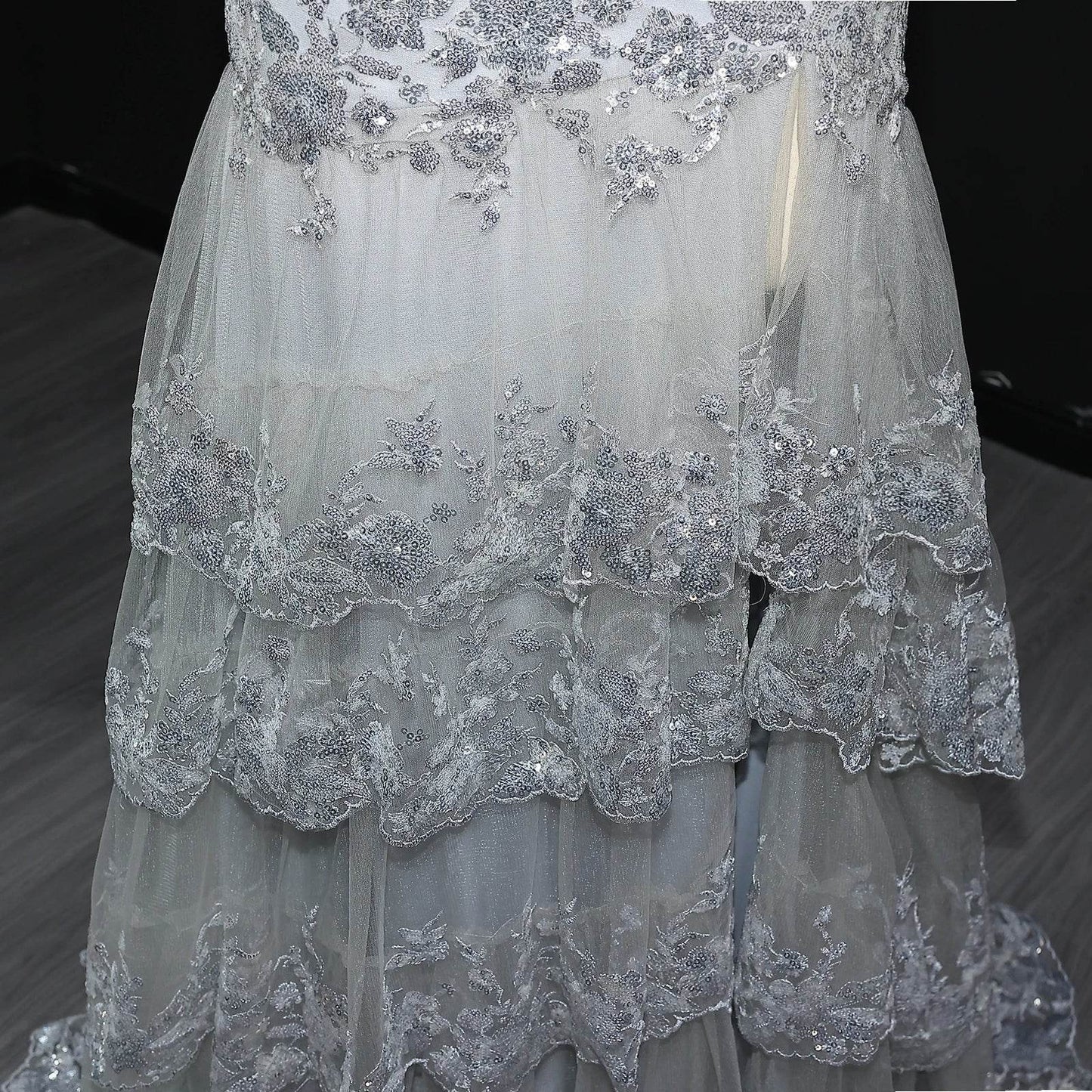 Sharon Said Sequin Evening Dress - One-Shoulder Gown with High Slit - Buy Center